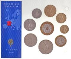 Franciaország 1972-1997. 5c-20Fr (9xklf) "Az utolsó Frank forgalmi pénzek" szettben T:1,2,...