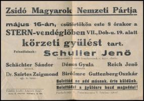 cca 1930-1940 a Zsidó Magyarok Nemzeti Pártja szórólapja