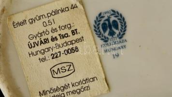 Hollóházi porcelán "Beregi barackpálinka" butykos, matricás, hibátlan, jelzett, m: 19 cm