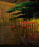 Neogrády jelzéssel: Napnyugta. Tempera, papír, üvegezett keretben, 38×48 cm