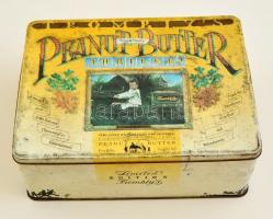 Régi angol Tromblys Peanut Butter fém doboz, erősen kopott, 24x18x10 cm