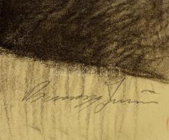 Barcsay jelzéssel: Női akt, szén, papír, felcsavarva, 71,5×50 cm