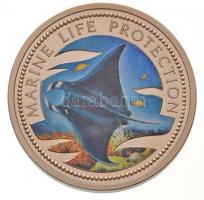 Palau 1999. 1$ Cu-Ni "Tengeri élet védelme - Sellő és delfin,  manta" multicolor T:PP Palau 1999. 1 Dollar Cu-Ni "Marine Life Protection - Mermaid and dolphin, manta ray" multicolor C:PP Krause KM#35