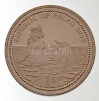 Palau 1999. 1$ Cu-Ni "Tengeri élet védelme - Sellő és delfin,  manta" multicolor T:PP
Pal...