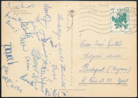 A Vasas Izzó tagjainak aláírásai Krakkóból küldött levelezőlapon