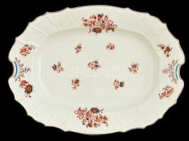 Virágmintás porcelán tál, matricás, hibátlan, kis kopásnyomokkal, 39x28 cm