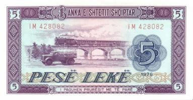 Albánia 1976. 1L, 3L, 5L, 10L, 25L, 50L 100L teljes sor T:I + 1964. 10L T:II
