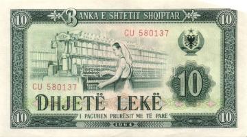 Albánia 1976. 1L, 3L, 5L, 10L, 25L, 50L 100L teljes sor T:I + 1964. 10L T:II