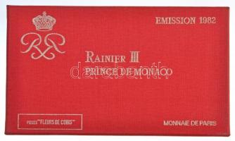 Monaco 1982. 1c-100Fr "III. Rainier" (11xklf) forgalmi sor fóliatokban, tanúsítvánnyal, ka...