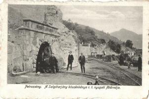 Petrozsény, Petrosani; A Salgótarjány Kőszénbánya Rt. nyugati főtárnája, csille, iparvasúti pálya / coal mine, mine shaft, mine cart, industrial railway tracks (EK)