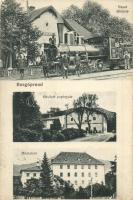 Borgóprund, Prundu Bargaului; Vasútállomás, gőzmozdony, vasutasok, Merített papírgyár, Műmalom / railway station, locomotive, railwaymen, paper factory, mill + K.u.K. Feldspital Nr. 219. (EK)