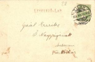 Zilah, Zalau; Kossuth tér nyugati része, üzletek. Seres Samu kiadása / square, shops (fl)