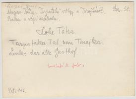 cca 1910 Magas-Tátra, a Tarpataki-völgy a Tarajkáról, Erdélyi Mór felvétele, hátulján feliratozva, 1...