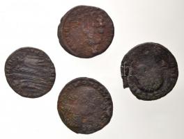 Római Birodalom 4db-os vegyes rézpénz tétel a Kr. u. IV. századból T:3 Roman Empire 4pcs of various copper coins from the 4th century AD C:F