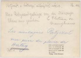 cca 1910 a Retyezát a hátszegi síkságról nézve, Erdélyi Mór felvétele, hátulján feliratozva, pecsétt...