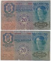 1912. 100K román felülbélyegzéssel + 1913. 20K II. kiadás (2x) + 1914. 50K román felülbélyegzéssel T...