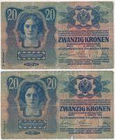 1912. 100K román felülbélyegzéssel + 1913. 20K II. kiadás (2x) + 1914. 50K román felülbélyegzéssel T...