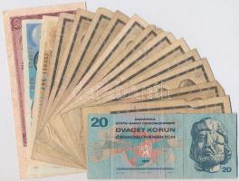 Csehszlovákia 1960-1988. 16db-os vegyes bankjegy tétel T:III,III- Czechoslovakia 1960-1988. 16pcs of banknotes C:F,VG