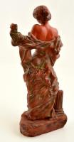 Tóth Valéria (1943- ): Fátyolos nőalak, terrakotta, jelzett,  apró kopásokkal, m: 37 cm