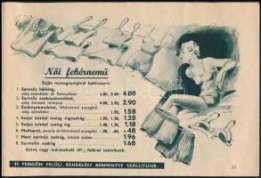 cca 1940 Fenyves áruház képes árjegyzék fehérneműkről  16p