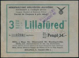 cca 1935 Lillafüred, Mérsékelt árú szelvényes jegyfüzet