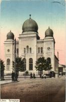 Liepaja, Libau; Synagoge / synagogue. Lieber Liebermann + Feldpost stamp (EK)