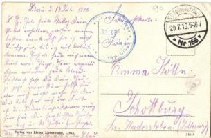 Liepaja, Libau; Synagoge / synagogue. Lieber Liebermann + Feldpost stamp (EK)