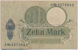 Német Birodalom 1906. 10 Mark 7 jegyű sorszámmal T:III,III- German Empire 1906. 10 Mark with 7 digit serial C:F,VG