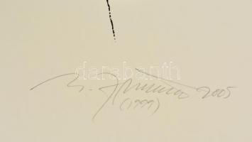 Helena Junttila (1963- ): Fej / Pää, szitanyomat, papír, jelzett, 50×35 cm