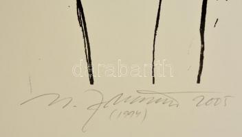 Helena Junttila (1963- ): Fej / Naamiaiset, szitanyomat, papír, jelzett, 50×35 cm