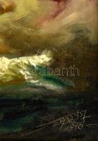 Olvashatatlan jelzéssel: Csikósok, olaj, fa, keretben, 37,5×47,5 cm