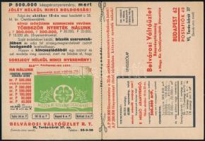 cca 1930 A legszebb műsor sorsjegyet is tartalmazó nyereményjáték reklámnyomtatvány