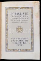 cca 1900 Preisliste über Maschinen und Utensilien für Buchdrucker und Verwandte Berufe. Leipzig,é.n....