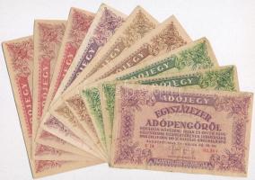 1946. 10db-os vegyes adópengő bankjegy tétel, közte több fordított címeres T:III,III-