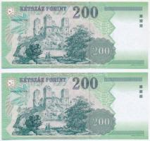2006. 200Ft "FB" (2x) sorszámkövetők T:I