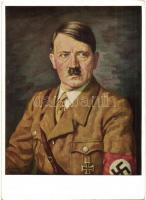 Adolf Hitler. NSDAP. German Nazi Party propaganda, swastika. Heinrich Hoffmann Nr. 425. München. s: Bruno Jacobs (EK)