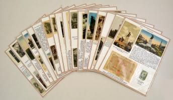 Az 1848-49-es szabadságharc emlékhelyei képeslapokon. Honvéd emlékművek, szoboravatások Szepesszombattól Désig, köztük ritka kiadások, összesen 46 db 1945 előtti és néhány későbbi képeslap 17 tablón, magyarázó szövegekkel. nagyon szép gyűjtemény.