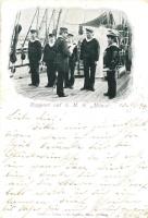 1899 Rapport auf SMS Möwe / German Imperial Navy merchant raider ship, marines report to the captain. Fr. Schöler (EB)