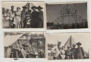 1933 4 db cserkész fotó, a hátoldalon feliratozva, dátumozással 1933. augusztusából, feltehetőleg a gödöllői dzsemborin készültek, 4x7 cm
