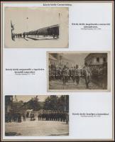 1917 IV. Károly Czernovitzban 3 db fotólap kísérő szöveggel tablón. (nincs felragasztva) / Emperor Karl in Czernowitz. 3 original photo cards. (not glued)