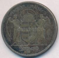 1930. 5P Ag "Horthy jobbra" T:2-,3 patina
Adamo P8