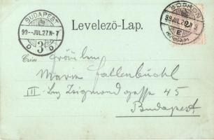 1899 Sopron, Várkerület, Várostorony, Varga és Dukász üzlete, piac. L. F. Kummert kiadása