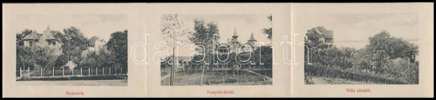 Fonyód-fürdő, leporelló benne balatoni villák és a Sirály vendéglő, étterem. Tényi Lajos kiadása (áz...