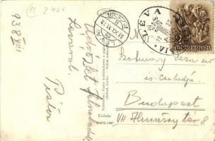 Léva, Levice; Nadrazie / Vasútállomás, vasutasok. Fodor kiadása / railway station, railwaymen + 1938...