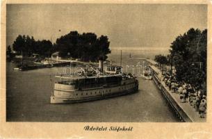 Siófok - 7 db modern városképes lap: Balatoni Cukrászda, Vasútállomás, autóbusz, automobilok, Délibá...