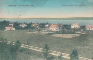 Balatonszemes, Balaton keleti sor látképe, villák. Kohn Miksa kiadása (EK)