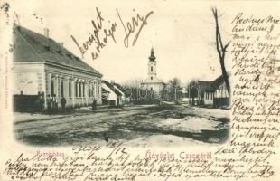 1900 Cece, Községháza, templom, utcakép. Szilárdfij Szilárd felvétele (EK)