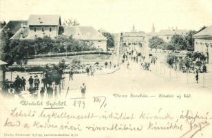 1899 Győr, Városi színház, Sétatéri új híd. Heckenast György kiadása (EK)