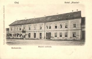 Kolozsvár, Cluj; Biasini szálloda. Schuster Emil kiadása / hotel