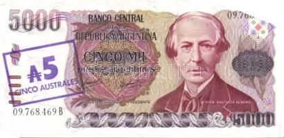 Argentína 1985. 1A, 5A, 10A teljes sor! T:I